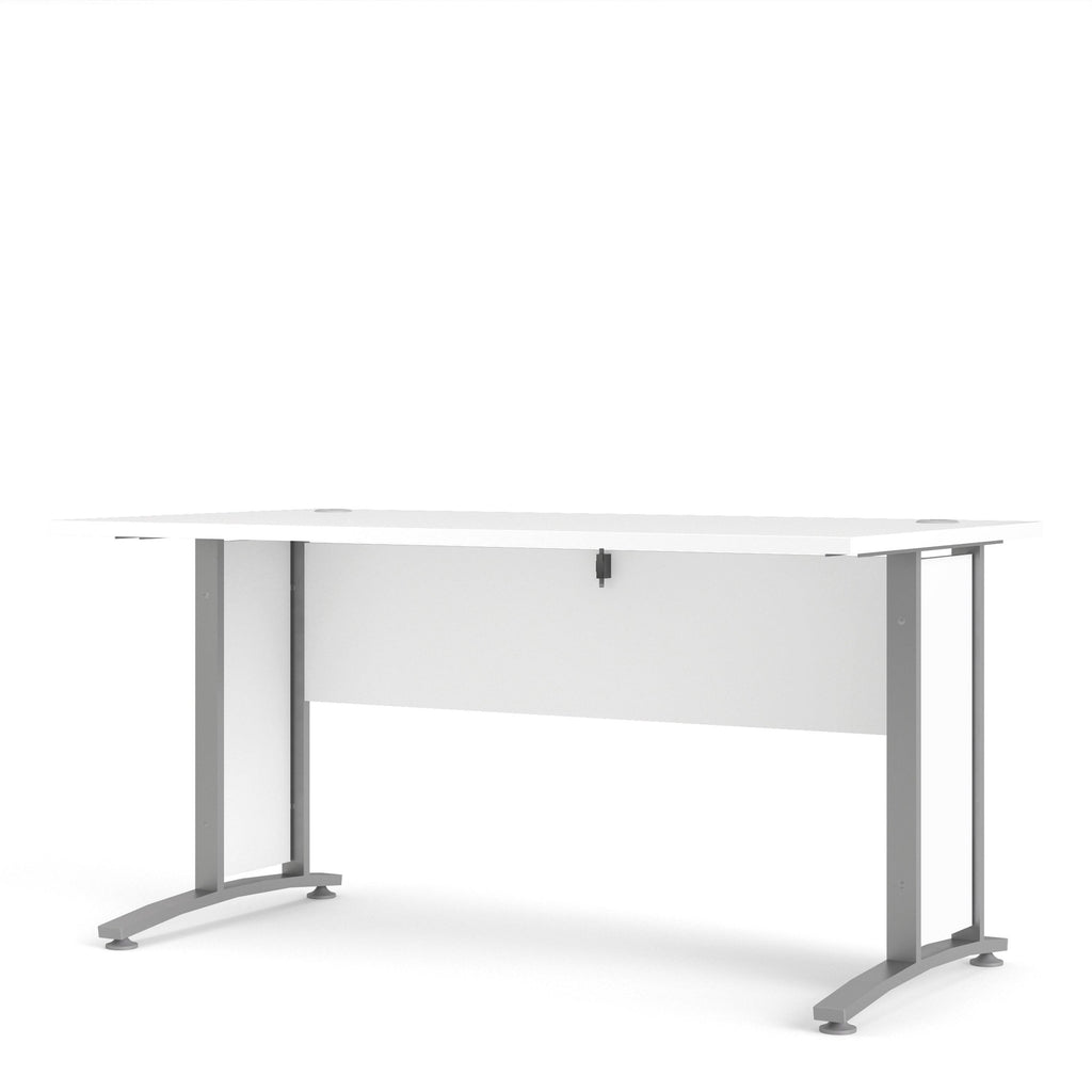 Prima Desk 150cm in White with Silver Grey Steel Legs - image 3