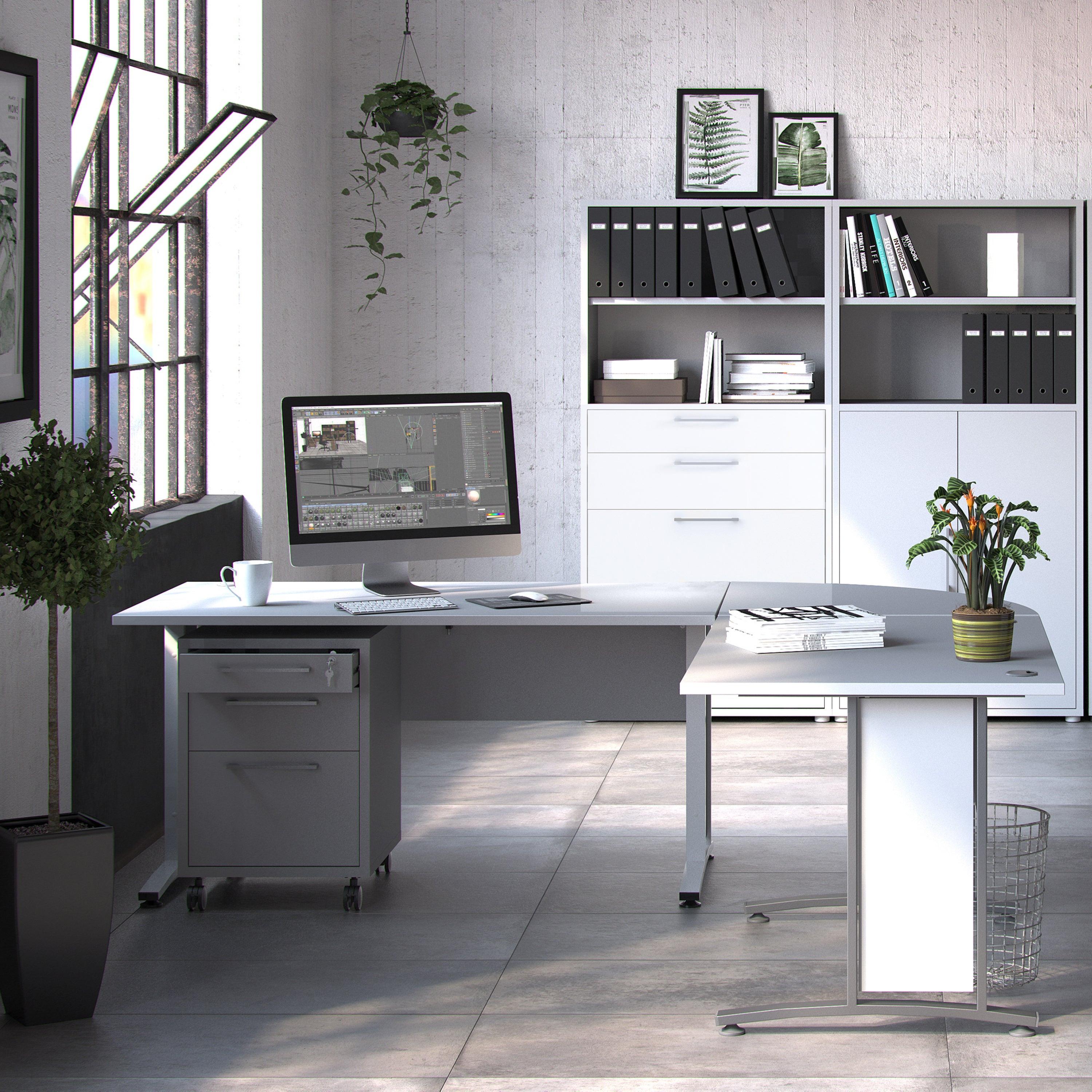 Prima Desk 150cm in White with Silver Grey Steel Legs - image 4