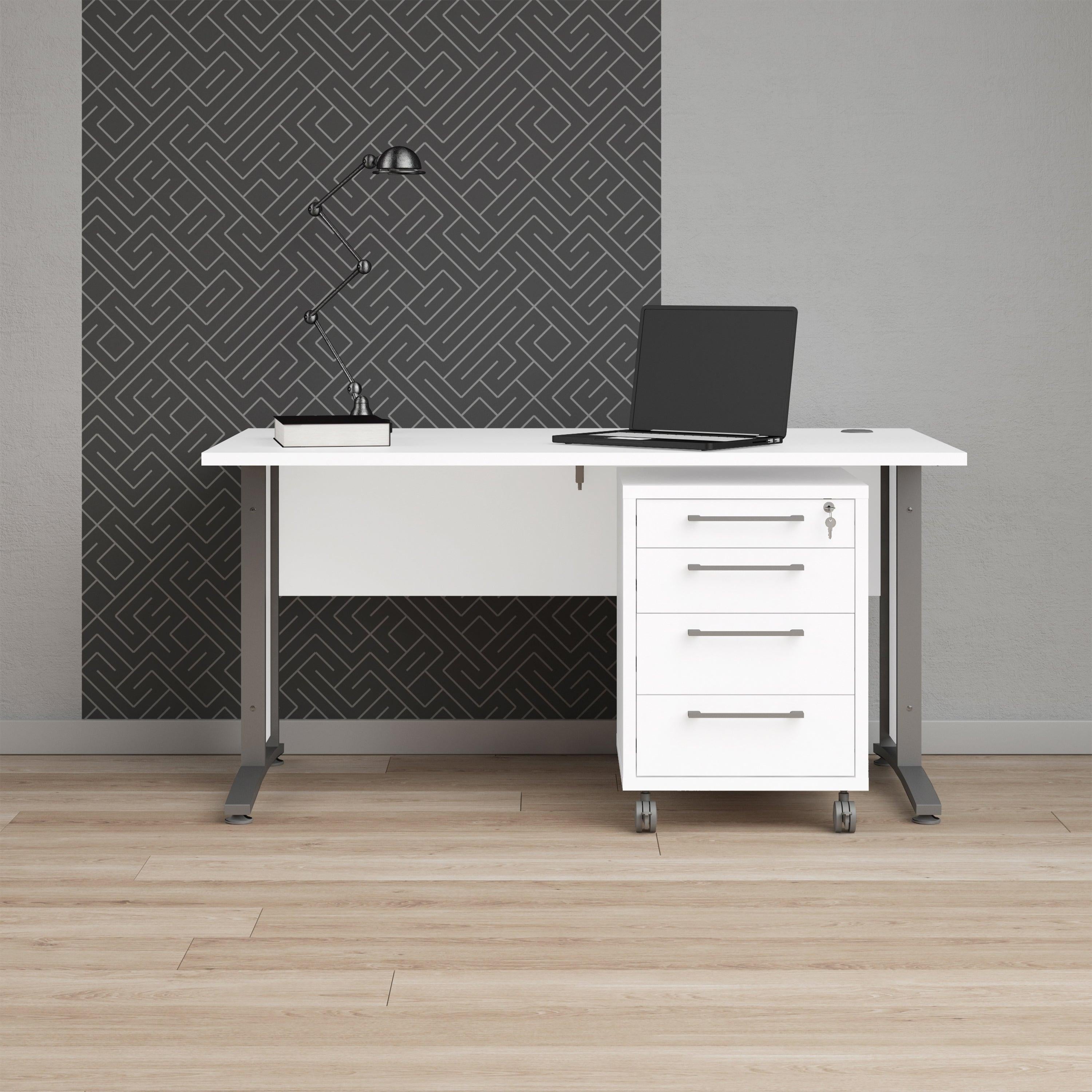 Prima Desk 150cm in White with Silver Grey Steel Legs - image 6
