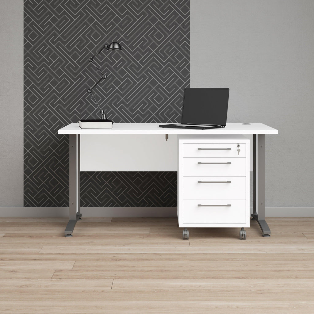 Prima Desk 150cm in White with Silver Grey Steel Legs - image 7