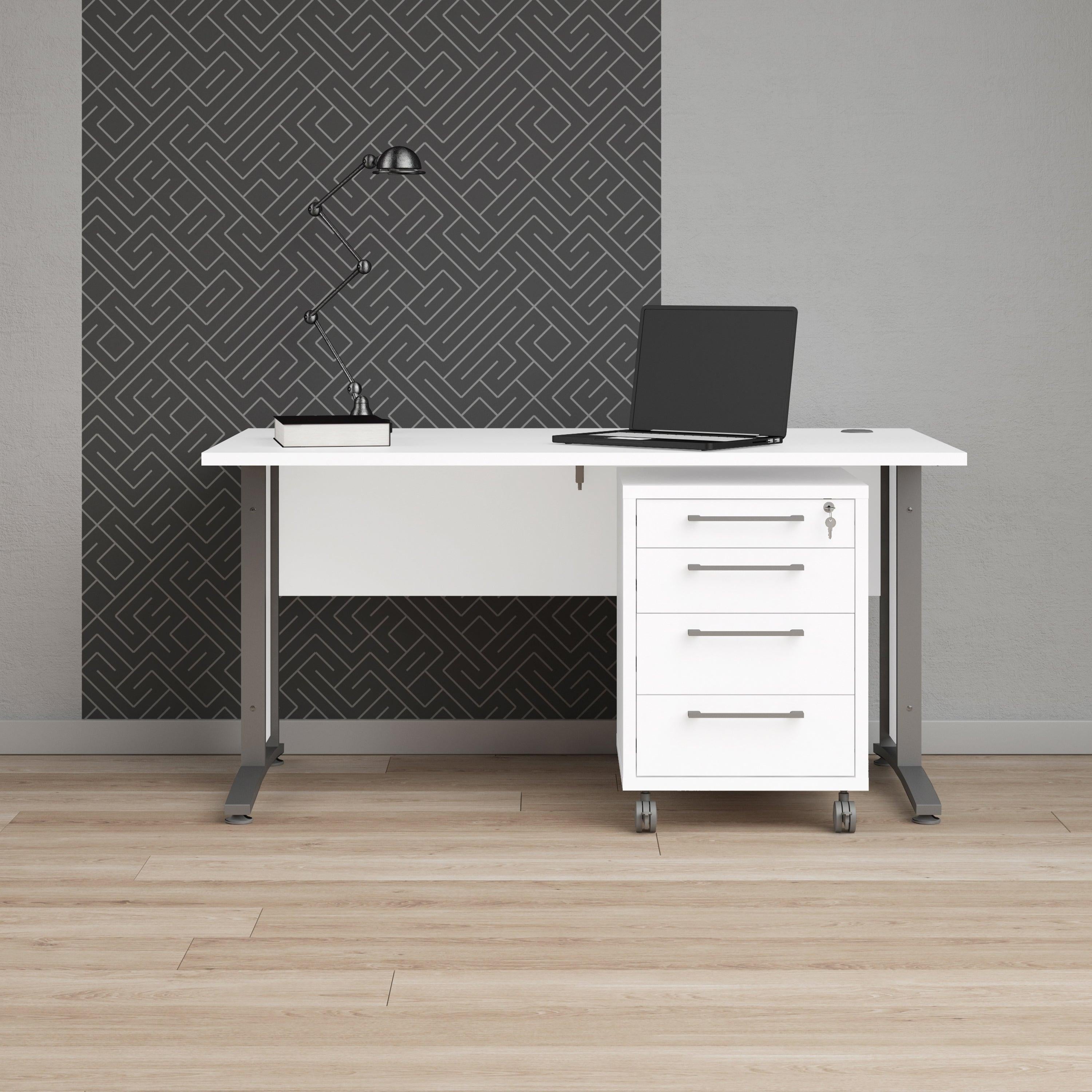 Prima Desk 150cm in White with Silver Grey Steel Legs - image 7