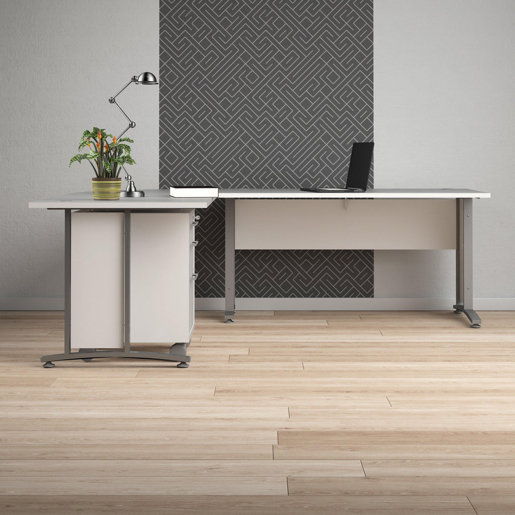 Prima Desk 150cm in White with Silver Grey Steel Legs - image 8