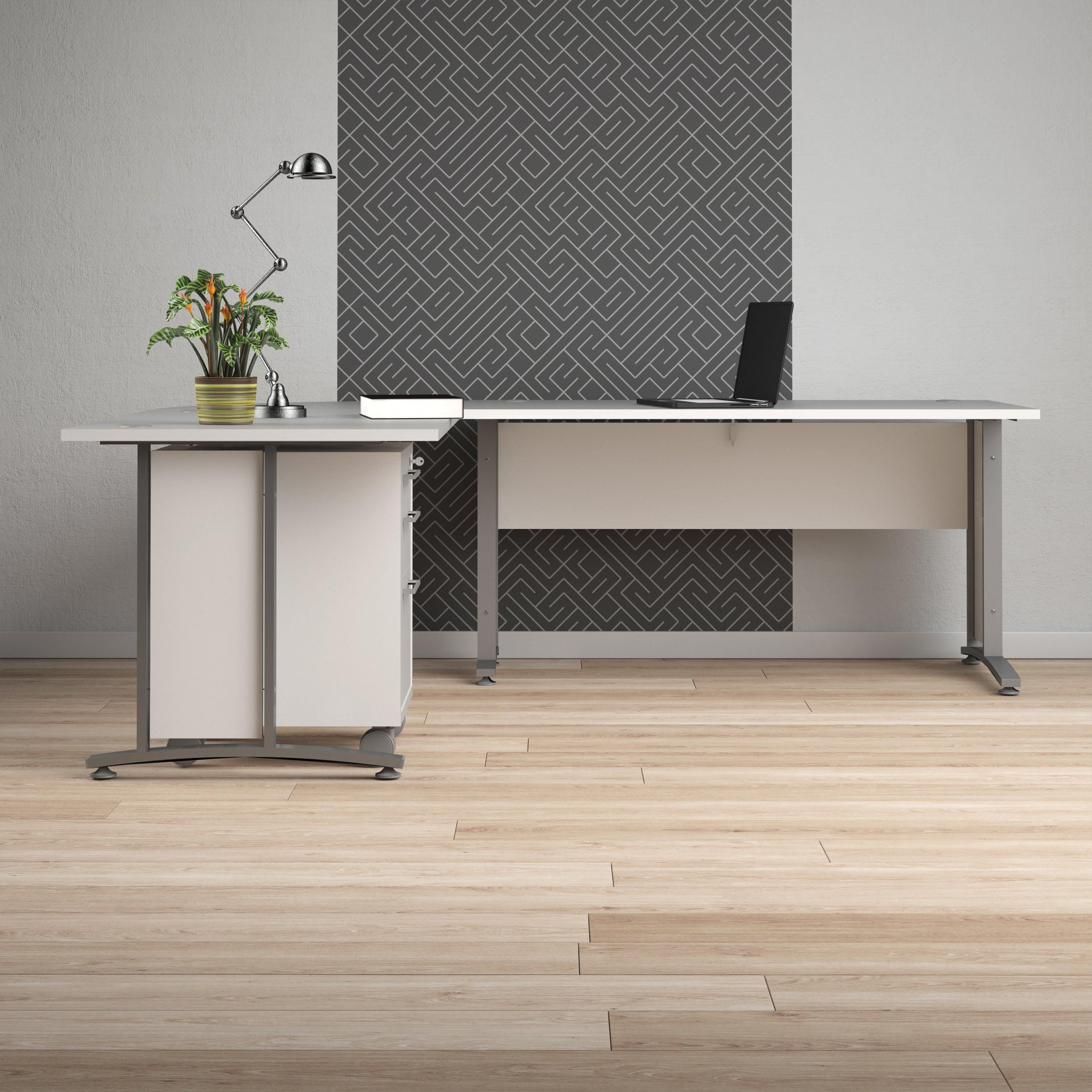Prima Desk 150cm in White with Silver Grey Steel Legs - image 8