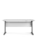 Prima Desk 150cm in White with Height Adjustable Legs with Electric Control in Silver Grey Steel - image 2
