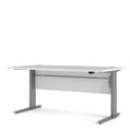 Prima Desk 150cm in White with Height Adjustable Legs with Electric Control in Silver Grey Steel - image 3