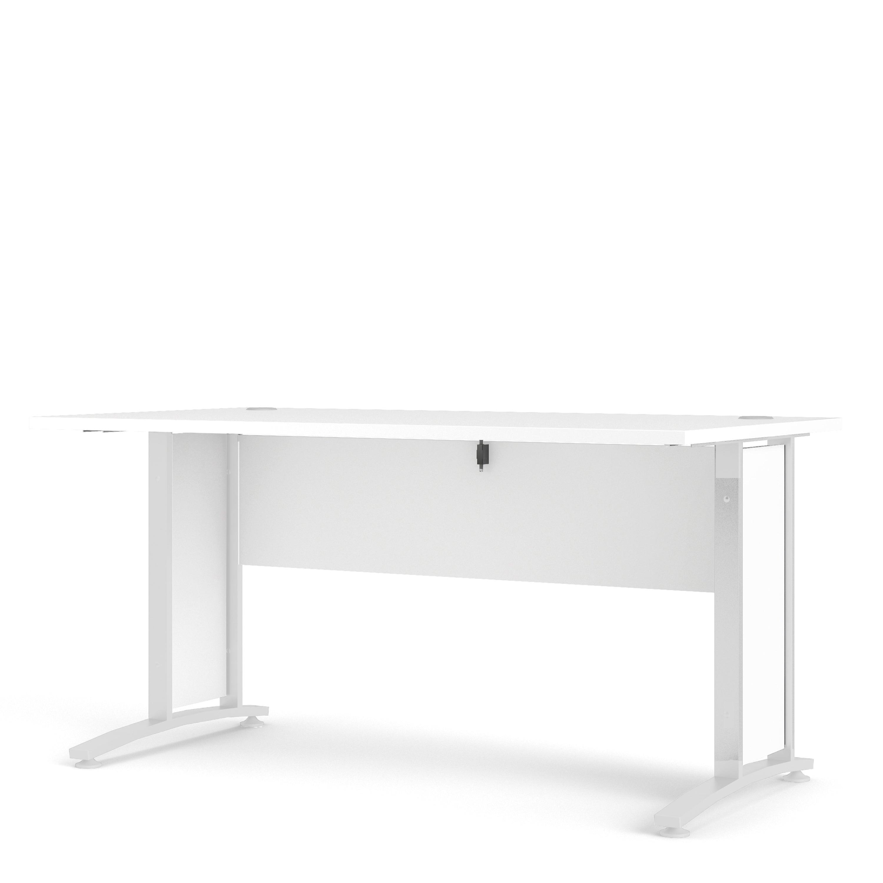 Prima Desk 150cm in White with White Legs - image 2