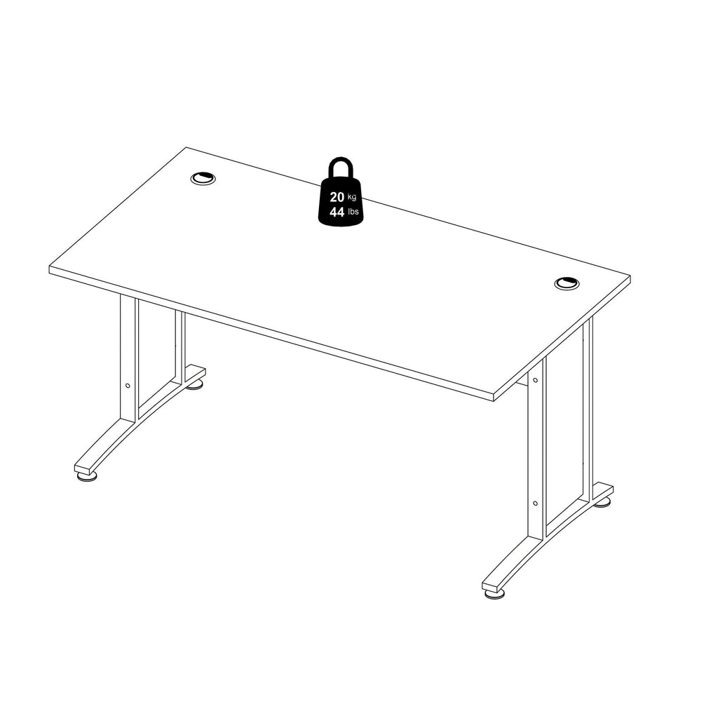 Prima Desk 150cm in White with White Legs - image 6