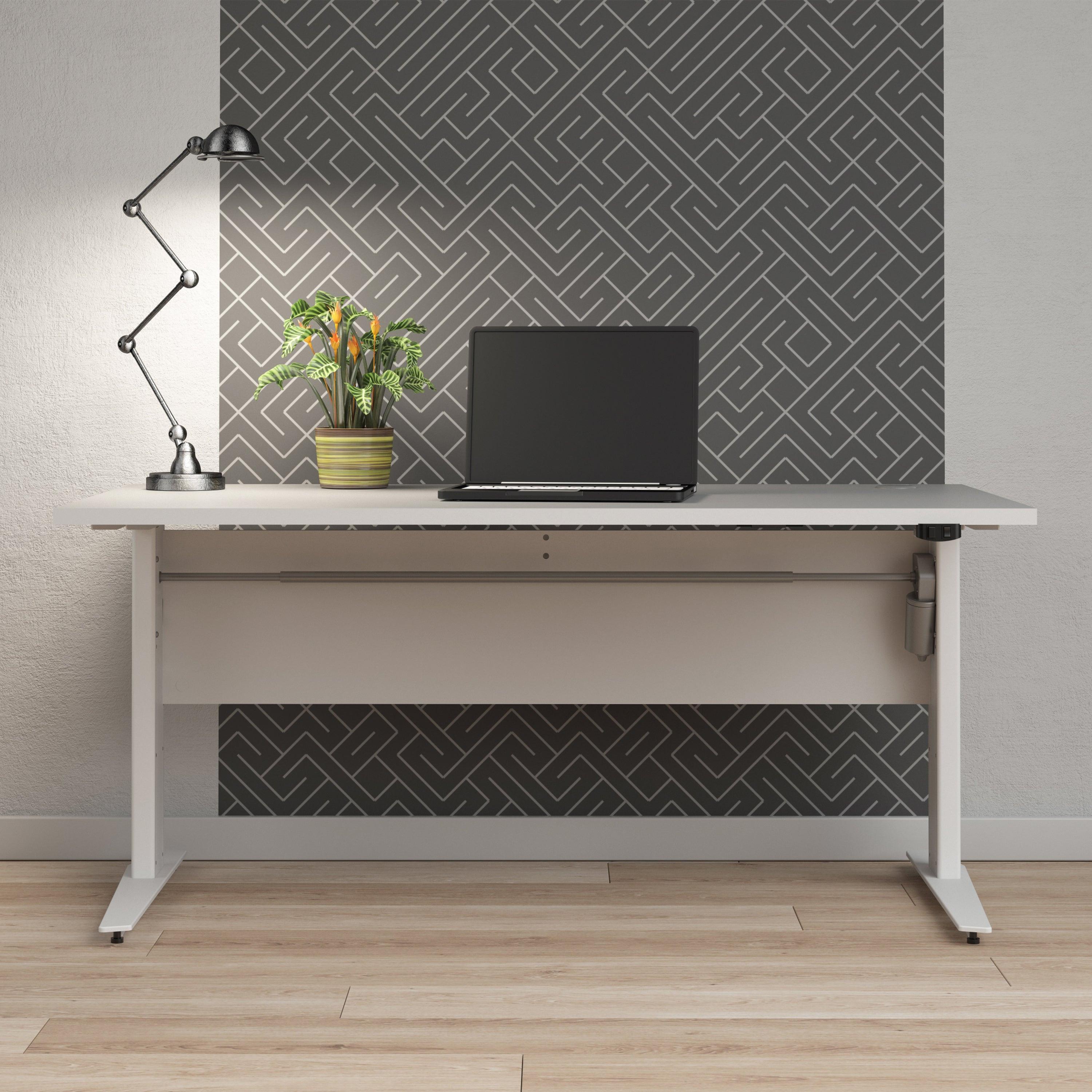 Prima Desk 150cm in White with Height Adjustable Legs with Electric Control in White - image 4