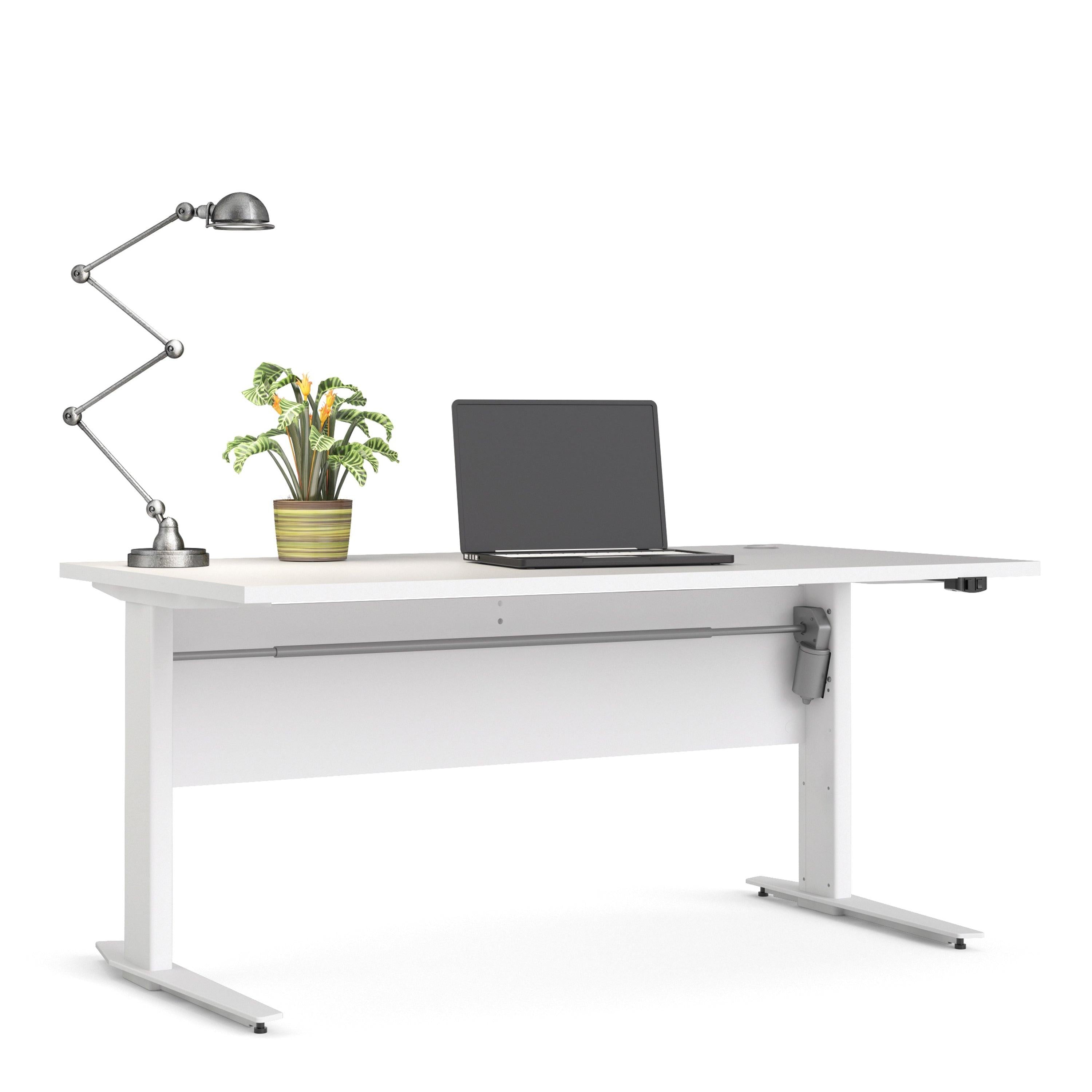 Prima Desk 150cm in White with Height Adjustable Legs with Electric Control in White - image 5