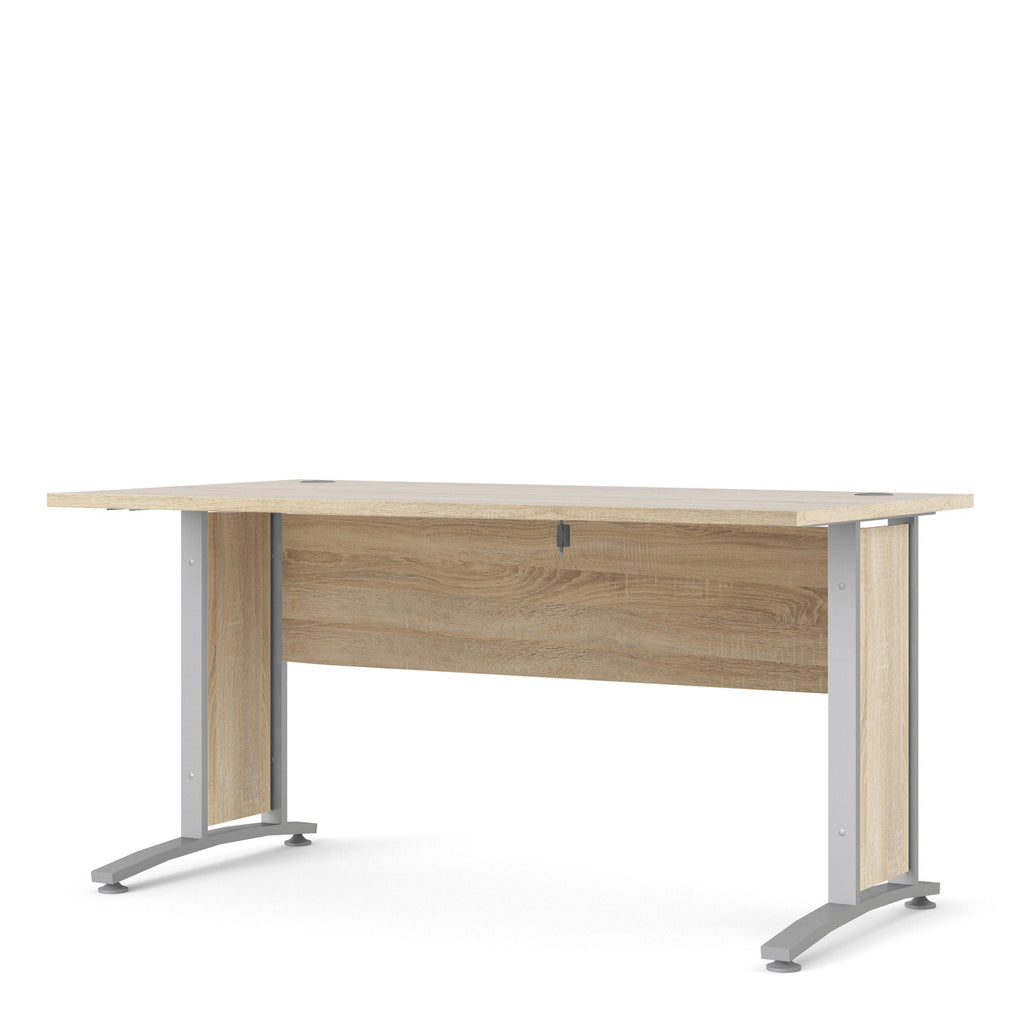 Prima Desk 150cm in Oak with Silver Grey Steel Legs - image 2