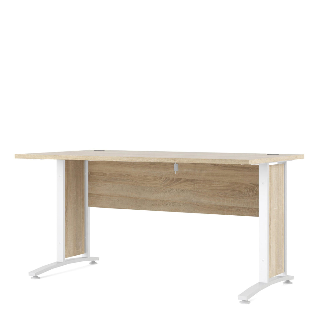 Prima Desk 150cm in Oak with White Legs - image 2