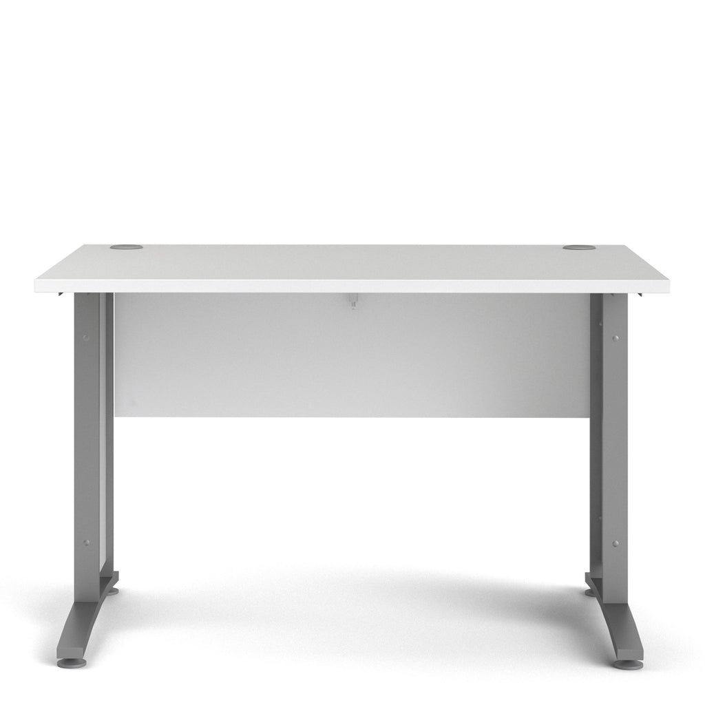Prima Desk 120cm in White with Silver Grey Steel Legs - image 2