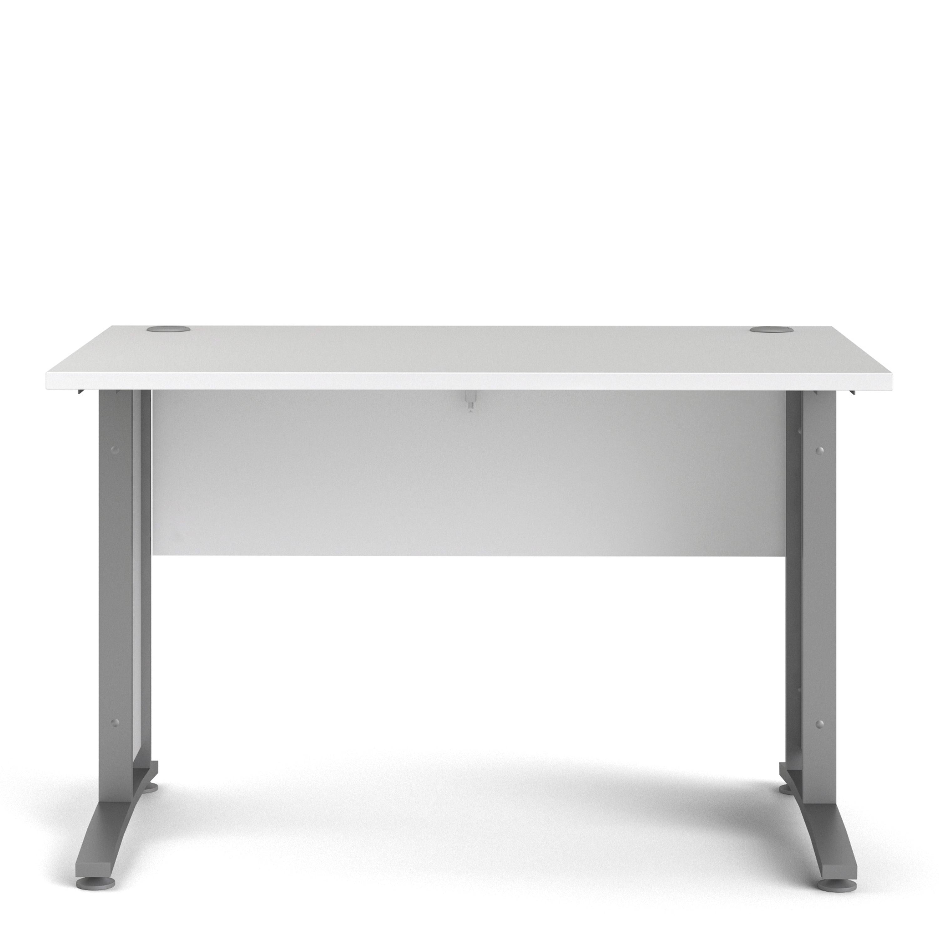 Prima Desk 120cm in White with Silver Grey Steel Legs - image 2