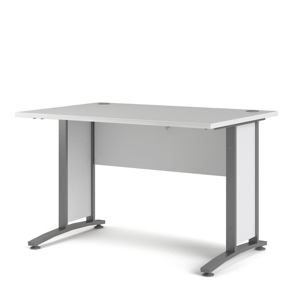 Prima Desk 120cm in White with Silver Grey Steel Legs - image 3