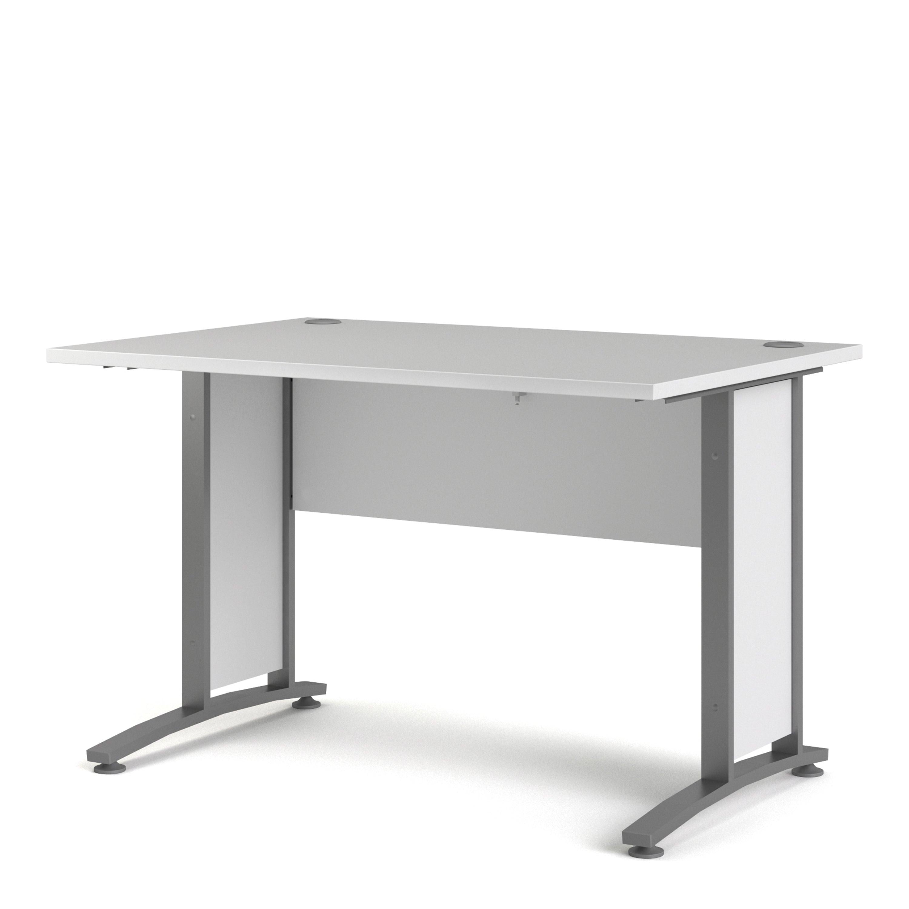 Prima Desk 120cm in White with Silver Grey Steel Legs - image 3