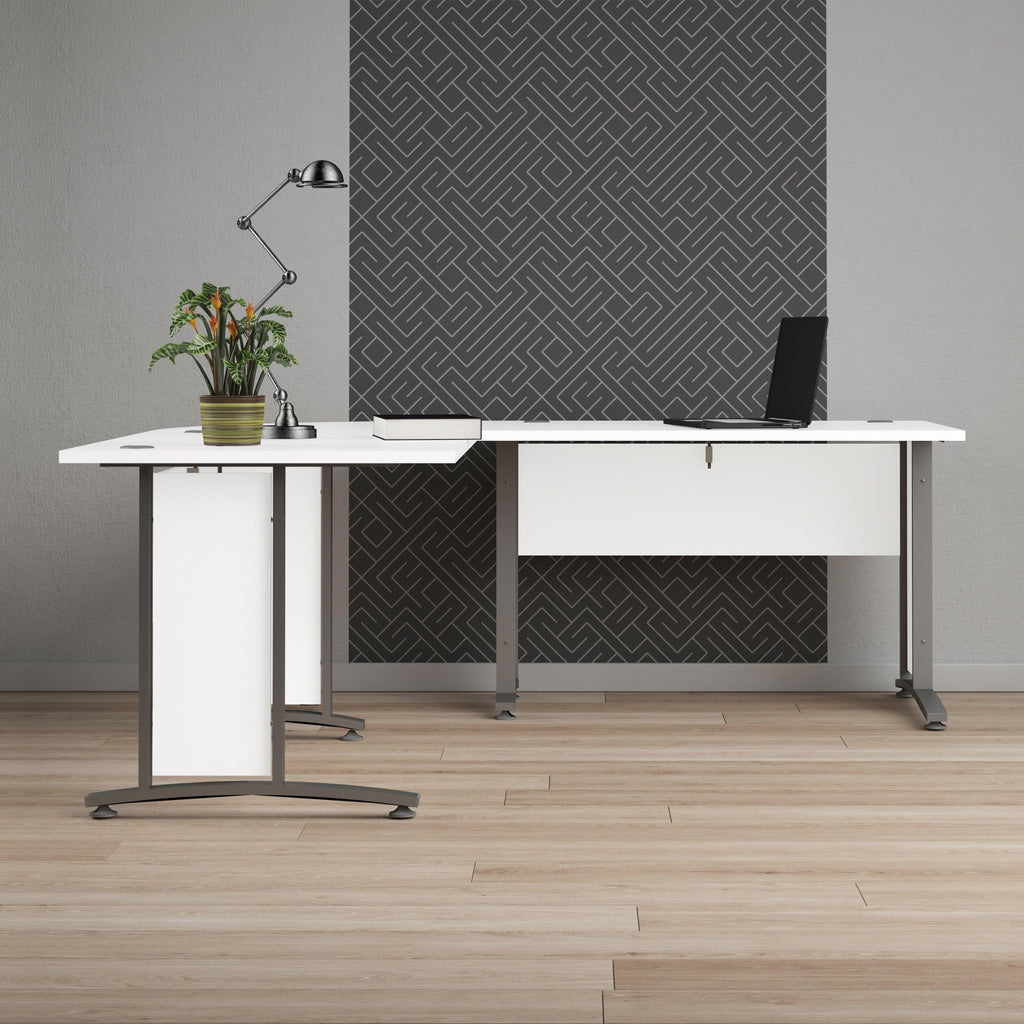 Prima Desk 120cm in White with Silver Grey Steel Legs - image 6