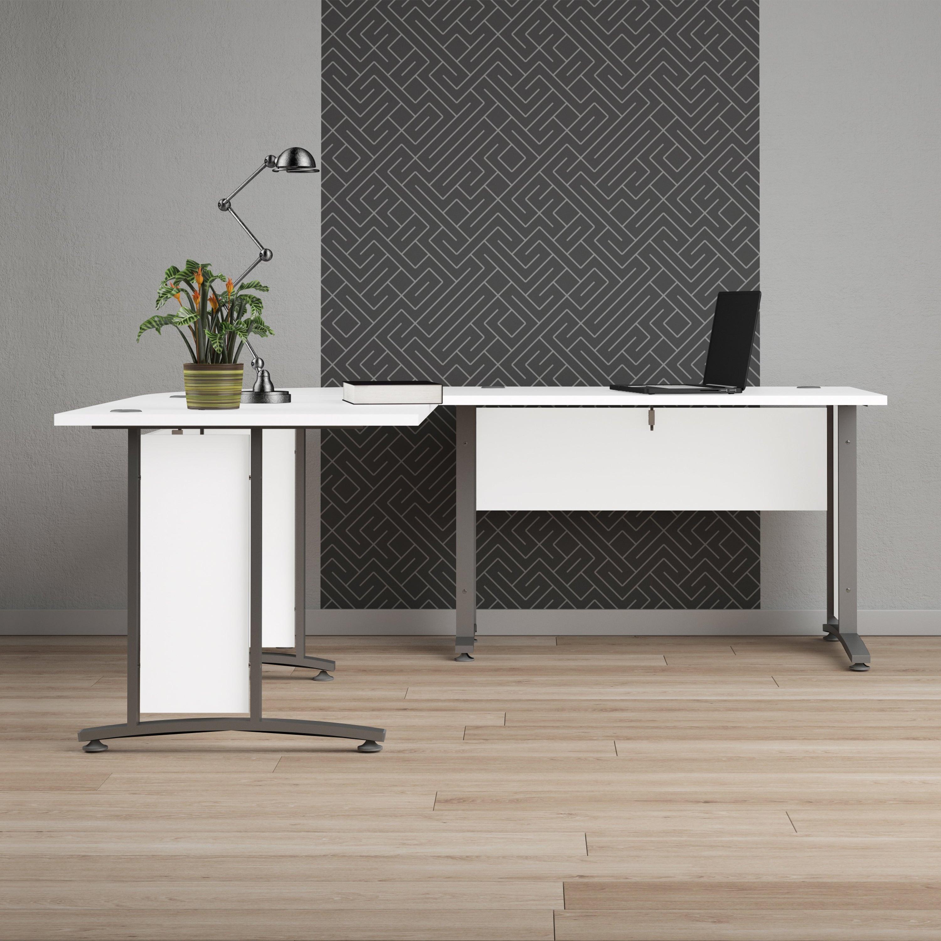 Prima Desk 120cm in White with Silver Grey Steel Legs - image 6