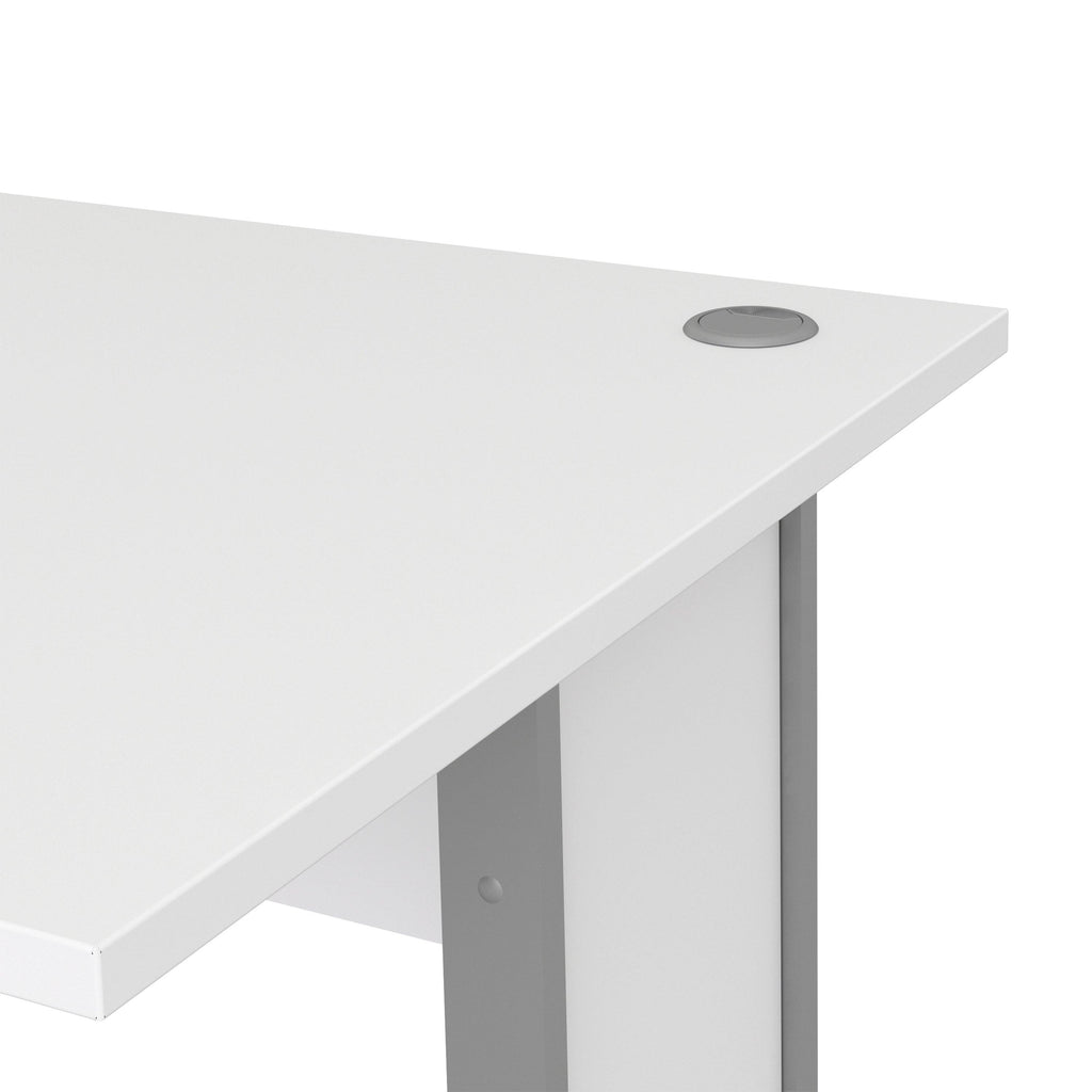 Prima Desk 120cm in White with Silver Grey Steel Legs - image 8