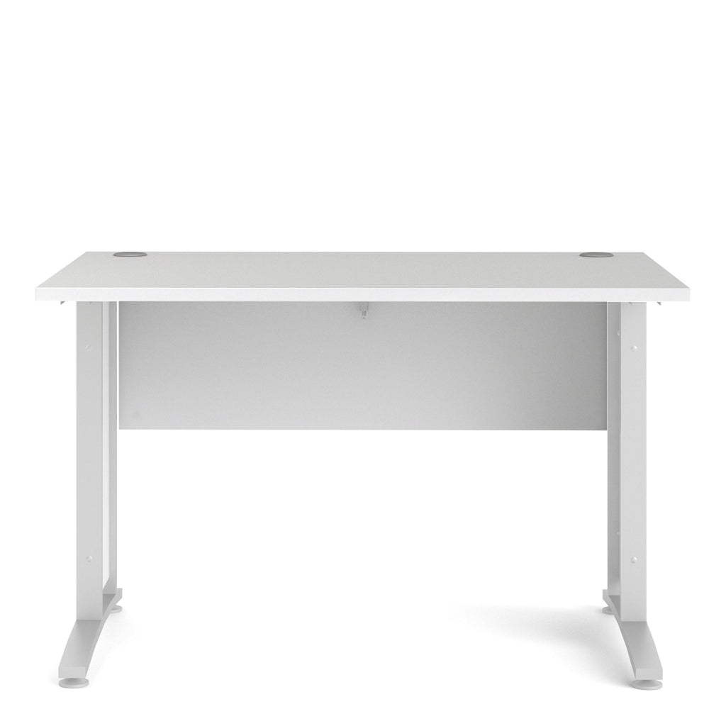 Prima Desk 120cm in White with White Legs - image 2