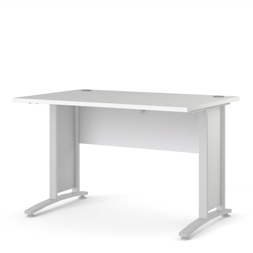 Prima Desk 120cm in White with White Legs - image 3
