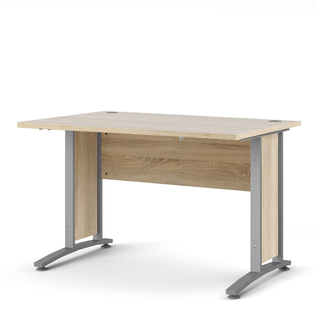 Prima Desk 120cm in Oak with Silver Grey Steel Legs - image 2