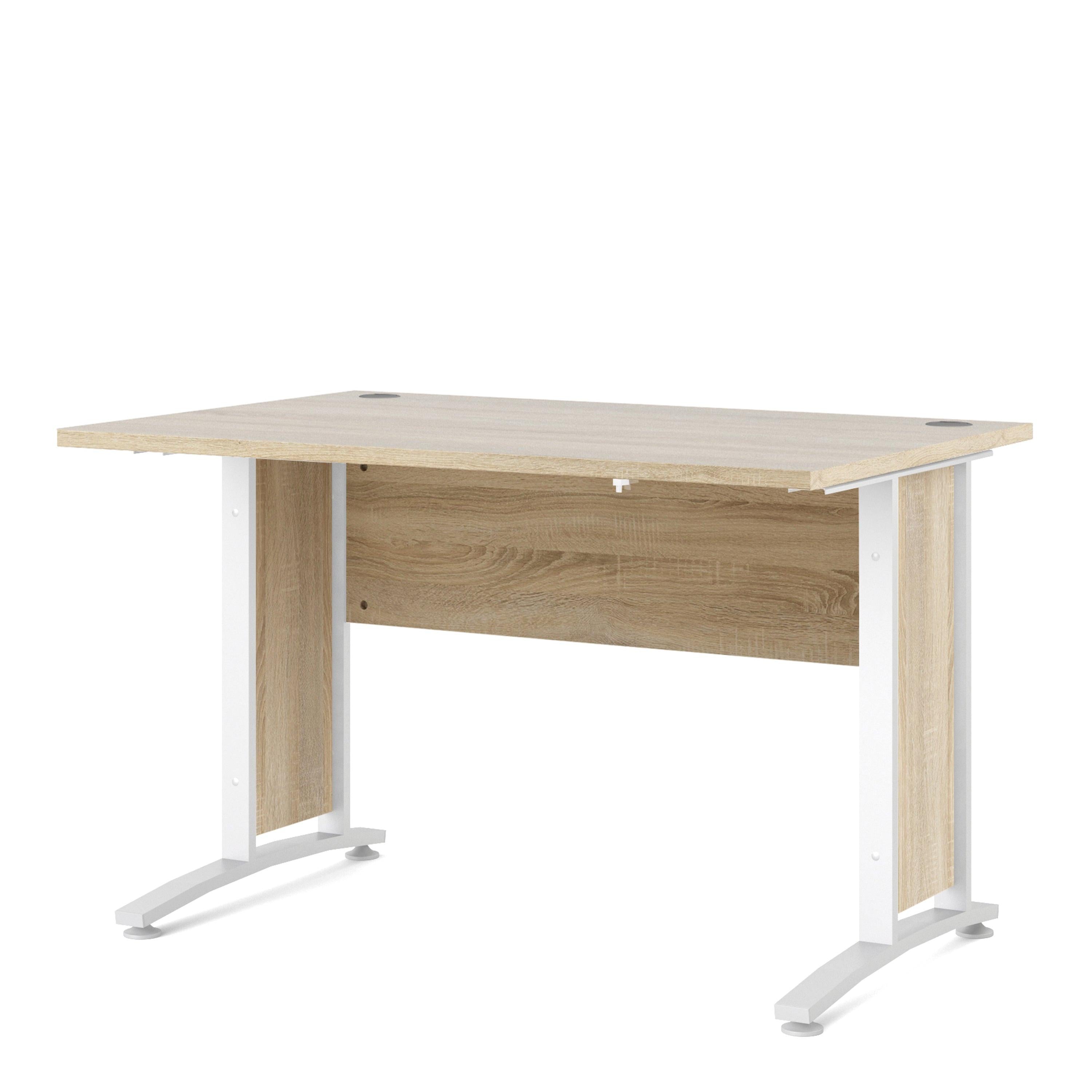 Prima Desk 120cm in Oak with White Legs - image 2