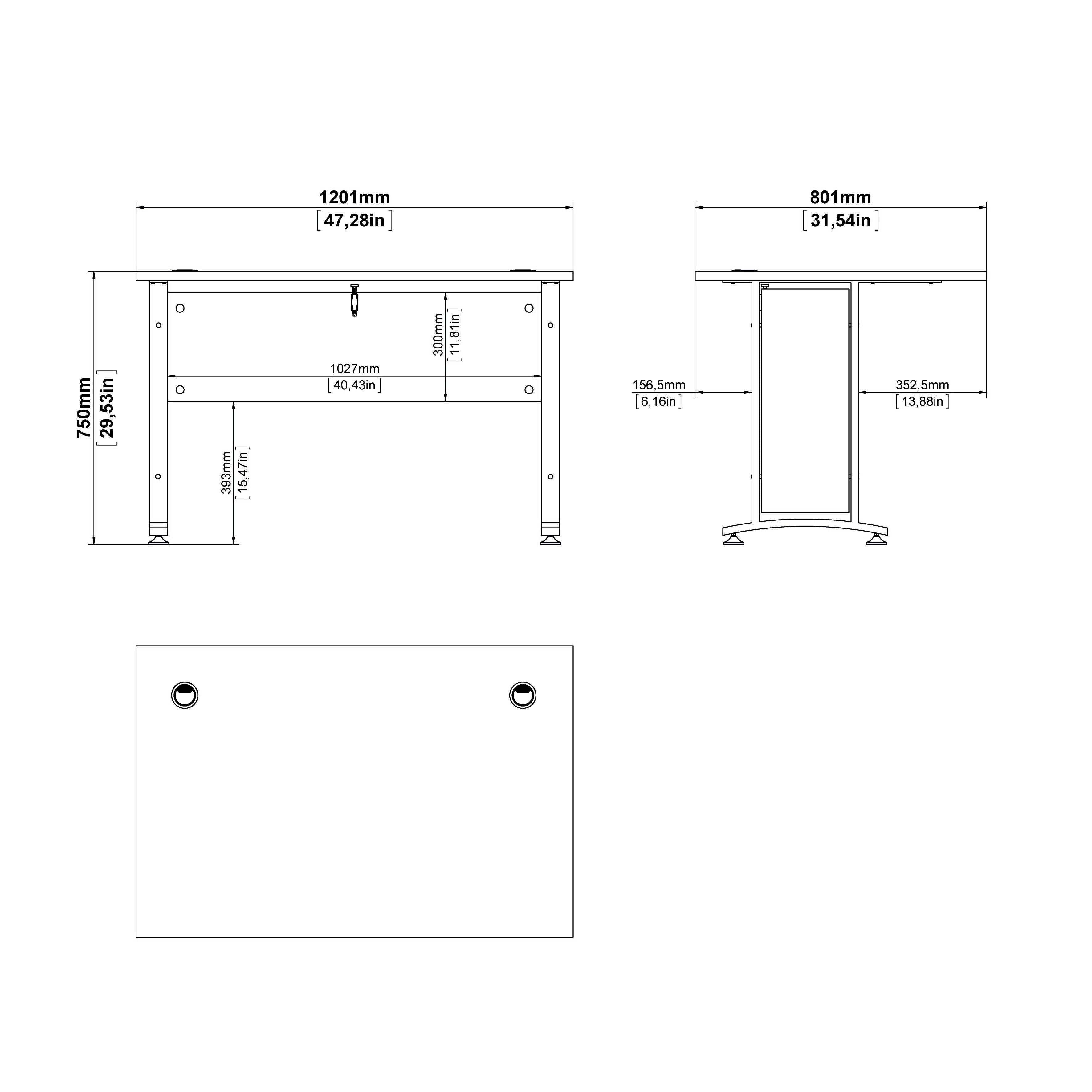 Prima Desk 120cm in Oak with White Legs - image 7