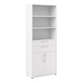 Prima Bookcase 3 Shelves with 2 Drawers 2 Doors in White