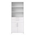 Prima Bookcase 3 Shelves with 2 Drawers 2 Doors in White - image 2