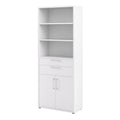 Prima Bookcase 3 Shelves with 2 Drawers 2 Doors in White - image 3
