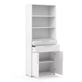 Prima Bookcase 3 Shelves with 2 Drawers 2 Doors in White - image 4