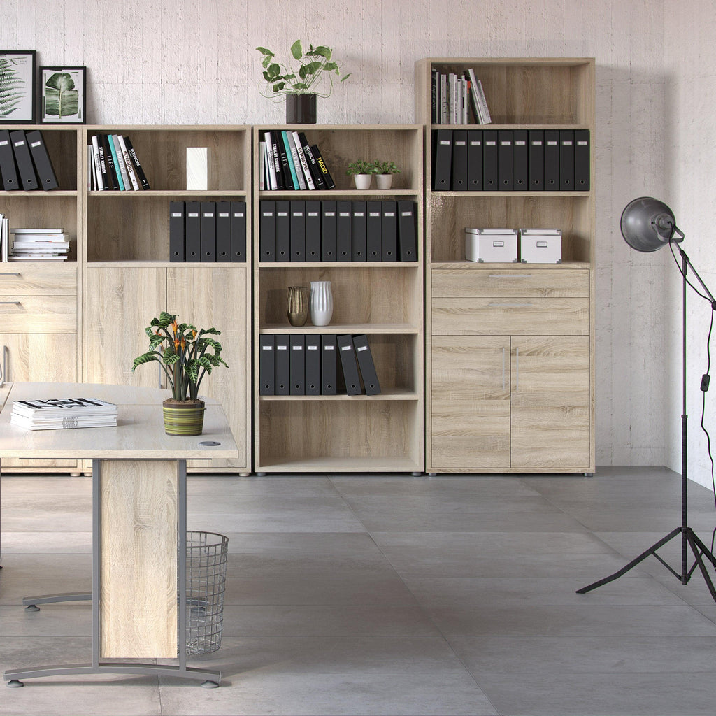Prima Bookcase 3 Shelves with 2 Drawers 2 Doors in Oak - image 5