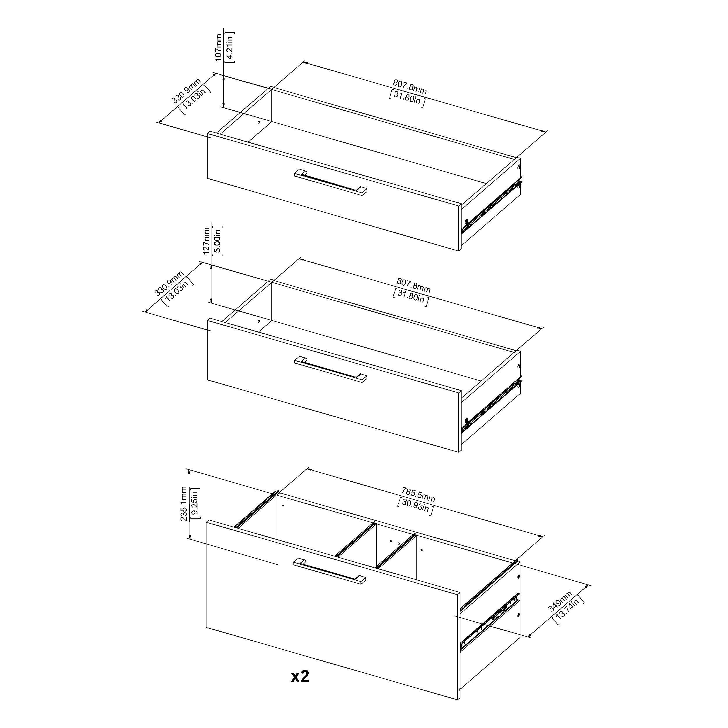 Prima Bookcase 2 Shelves with 2 Drawers 2 File Drawers in Oak - image 11