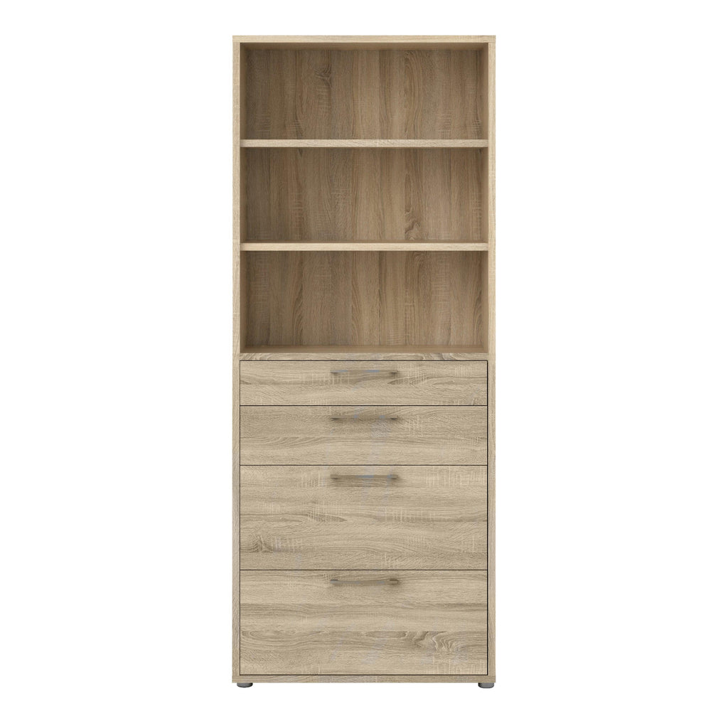 Prima Bookcase 2 Shelves with 2 Drawers 2 File Drawers in Oak - image 2