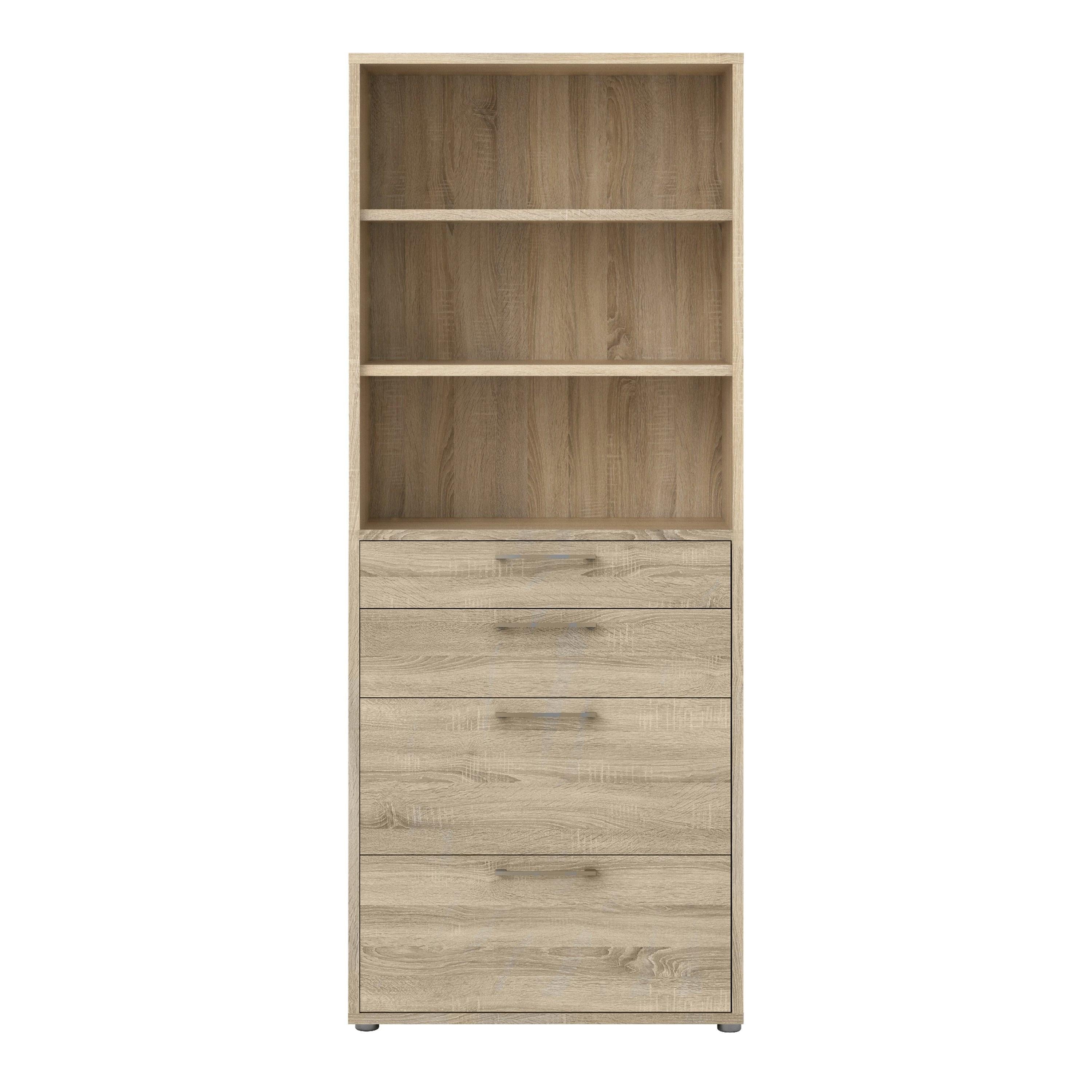 Prima Bookcase 2 Shelves with 2 Drawers 2 File Drawers in Oak - image 2