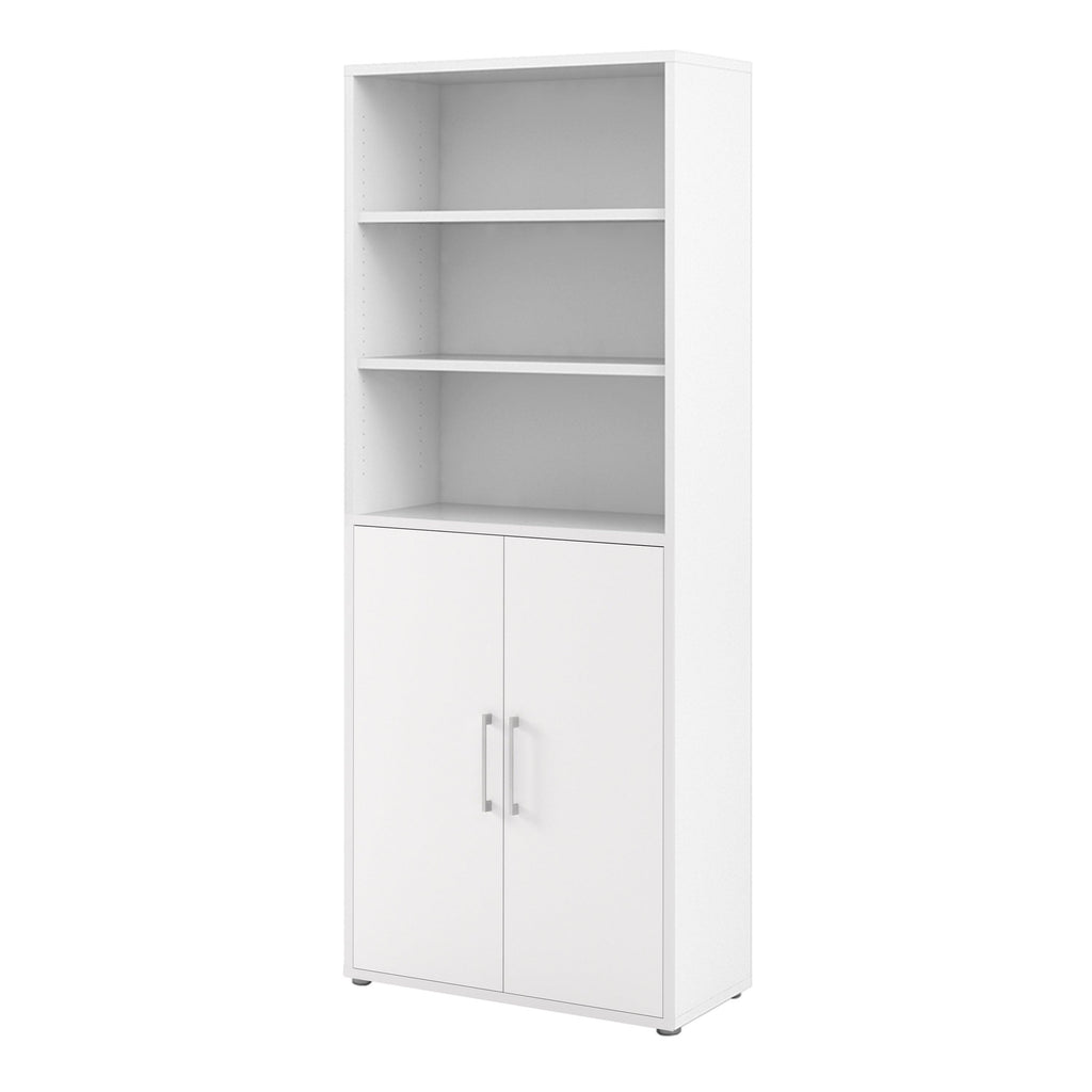 Prima Bookcase 4 Shelves with 2 Doors in White - image 3