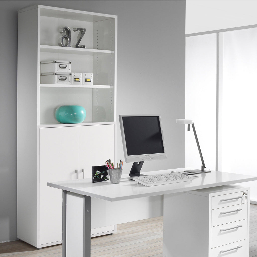 Prima Bookcase 4 Shelves with 2 Doors in White - image 5