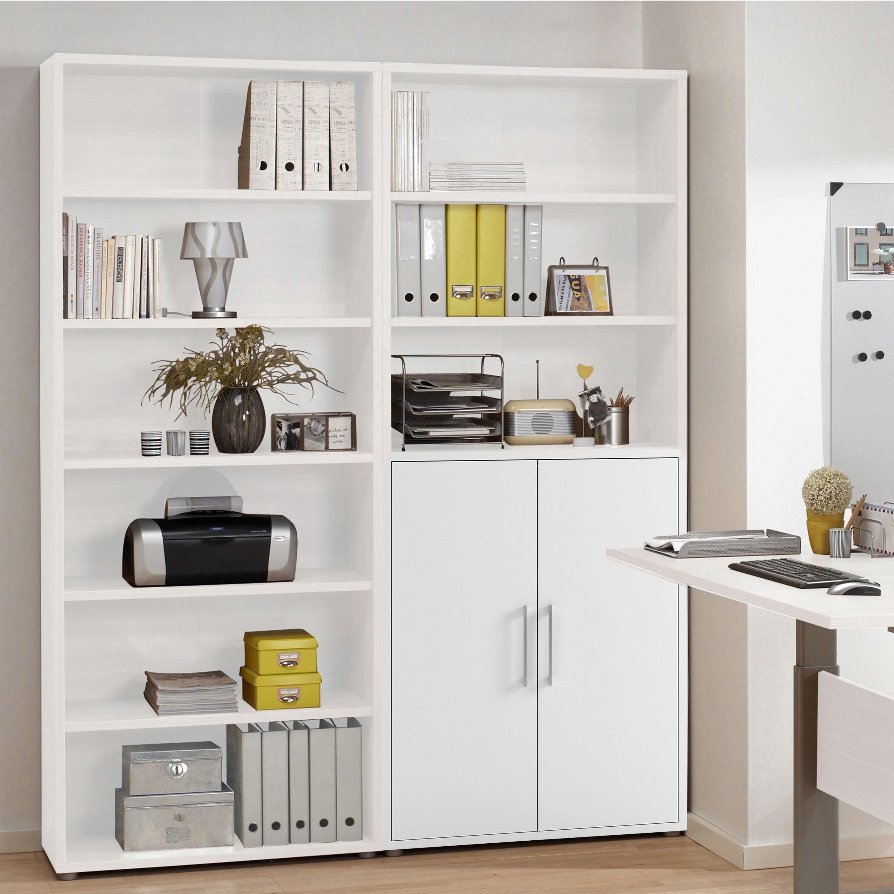 Prima Bookcase 4 Shelves with 2 Doors in White - image 6