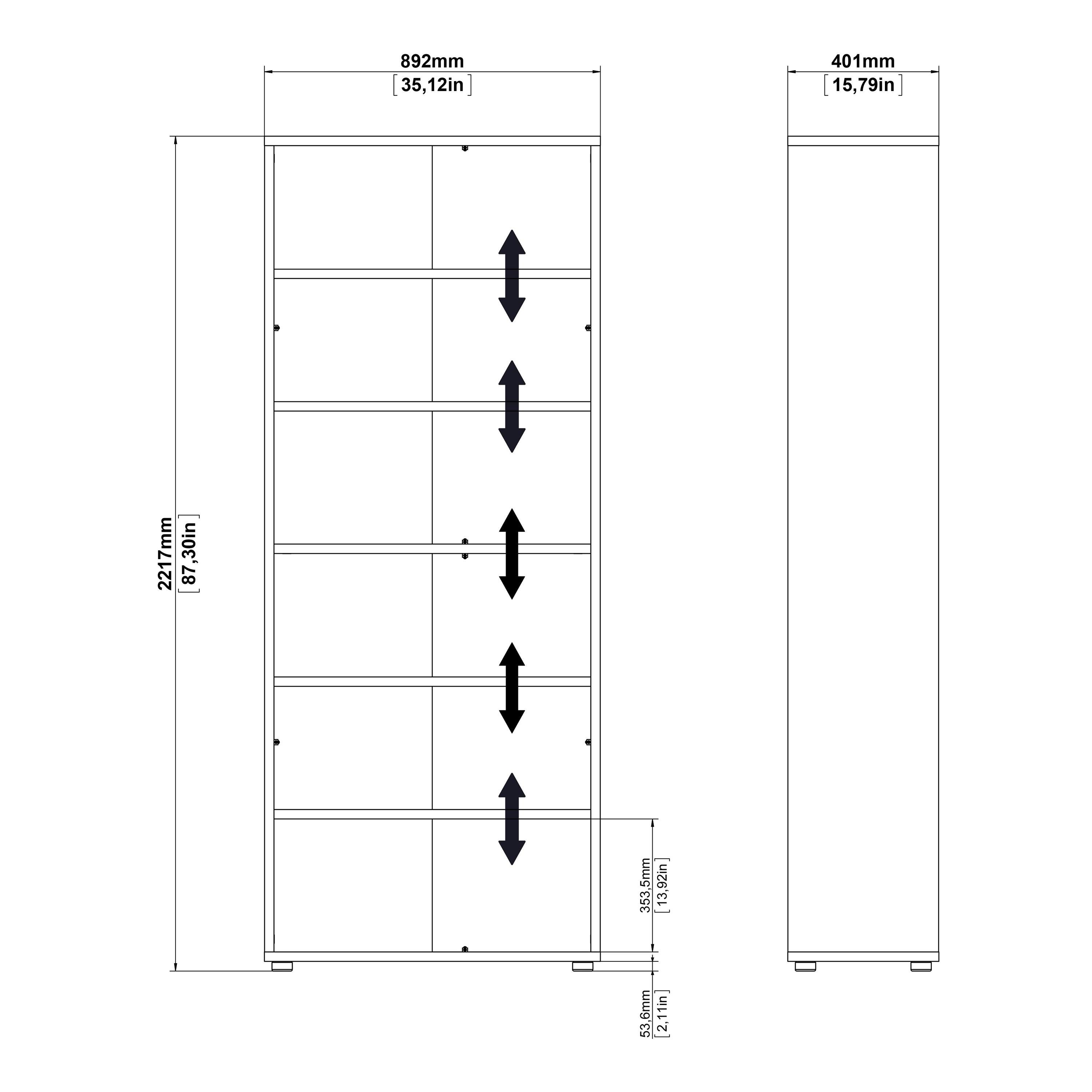Prima Bookcase 4 Shelves with 2 Doors in Oak - image 10