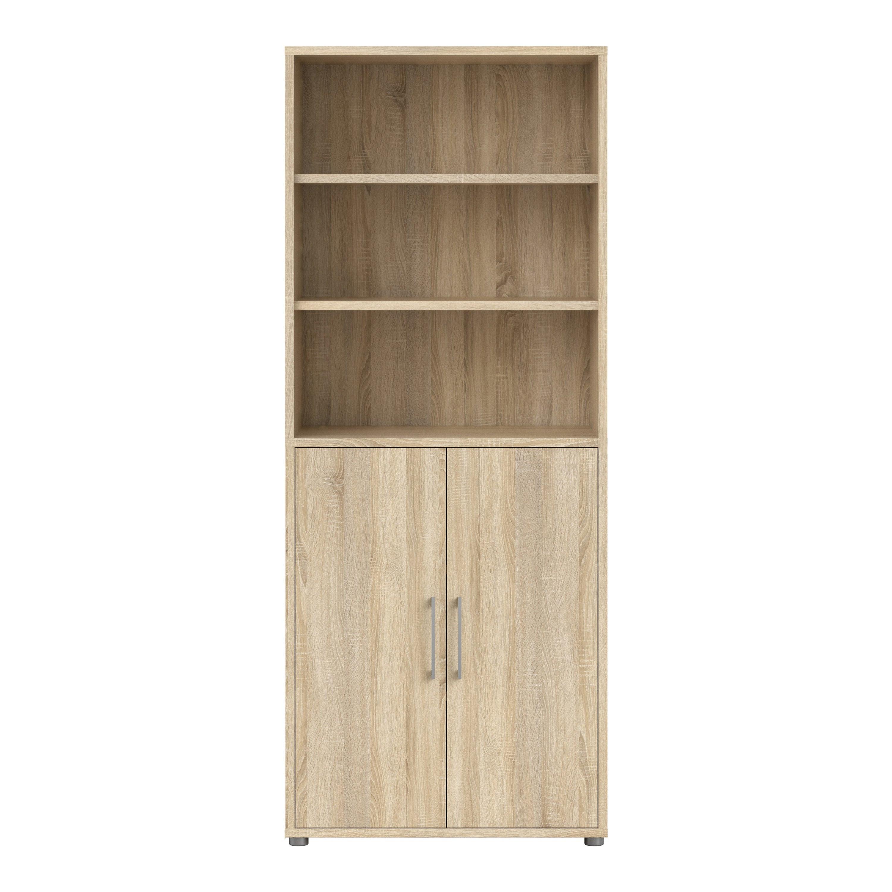 Prima Bookcase 4 Shelves with 2 Doors in Oak - image 2