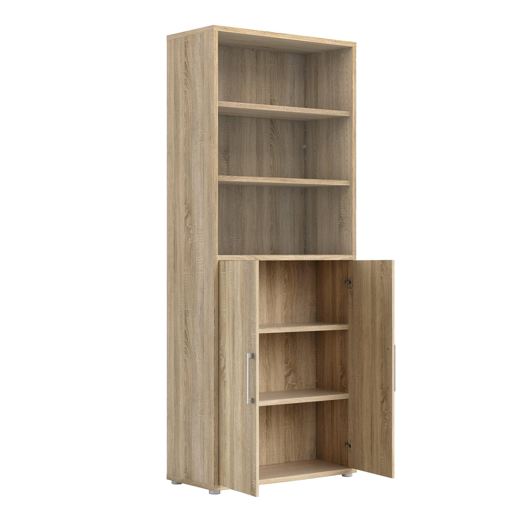 Prima Bookcase 4 Shelves with 2 Doors in Oak - image 4