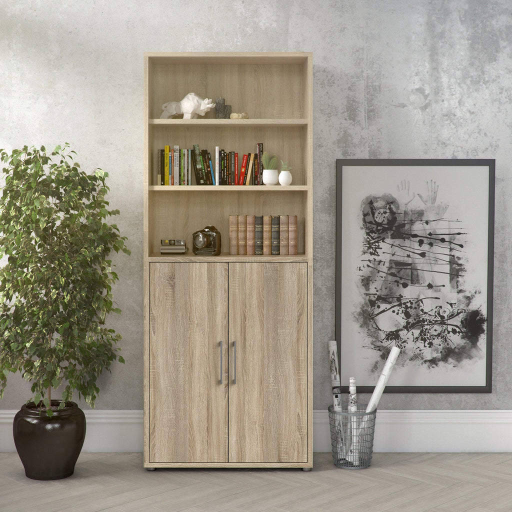 Prima Bookcase 4 Shelves with 2 Doors in Oak - image 6