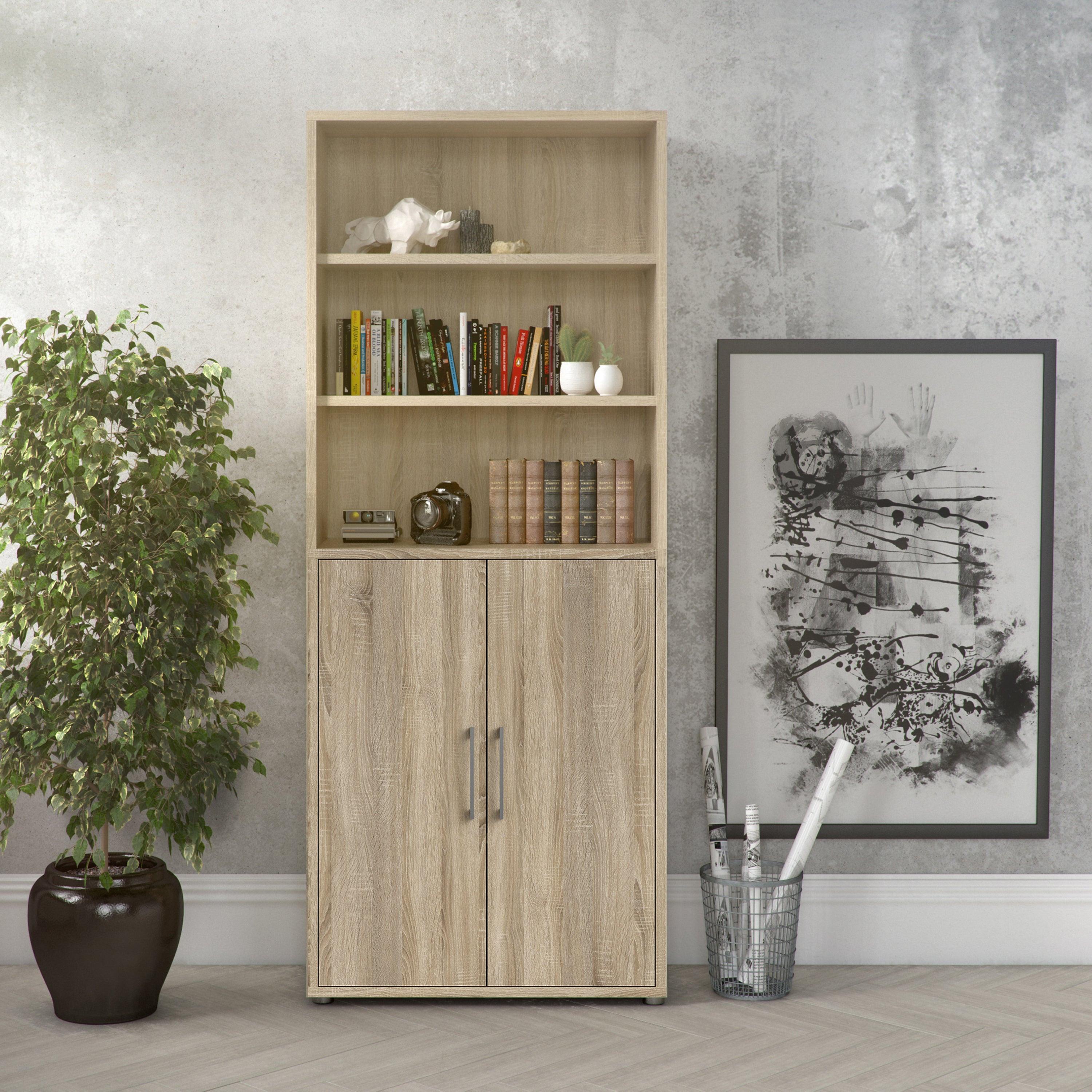 Prima Bookcase 4 Shelves with 2 Doors in Oak - image 6