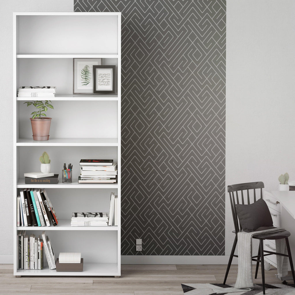 Prima Bookcase 5 Shelves in White - image 4