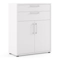 Prima Bookcase 1 Shelf with 2 Drawers 2 Doors in White