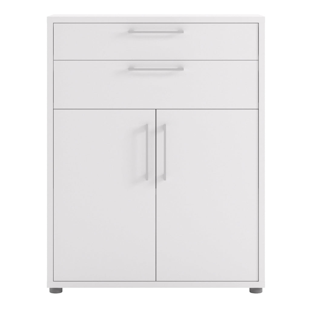 Prima Bookcase 1 Shelf with 2 Drawers 2 Doors in White - image 2