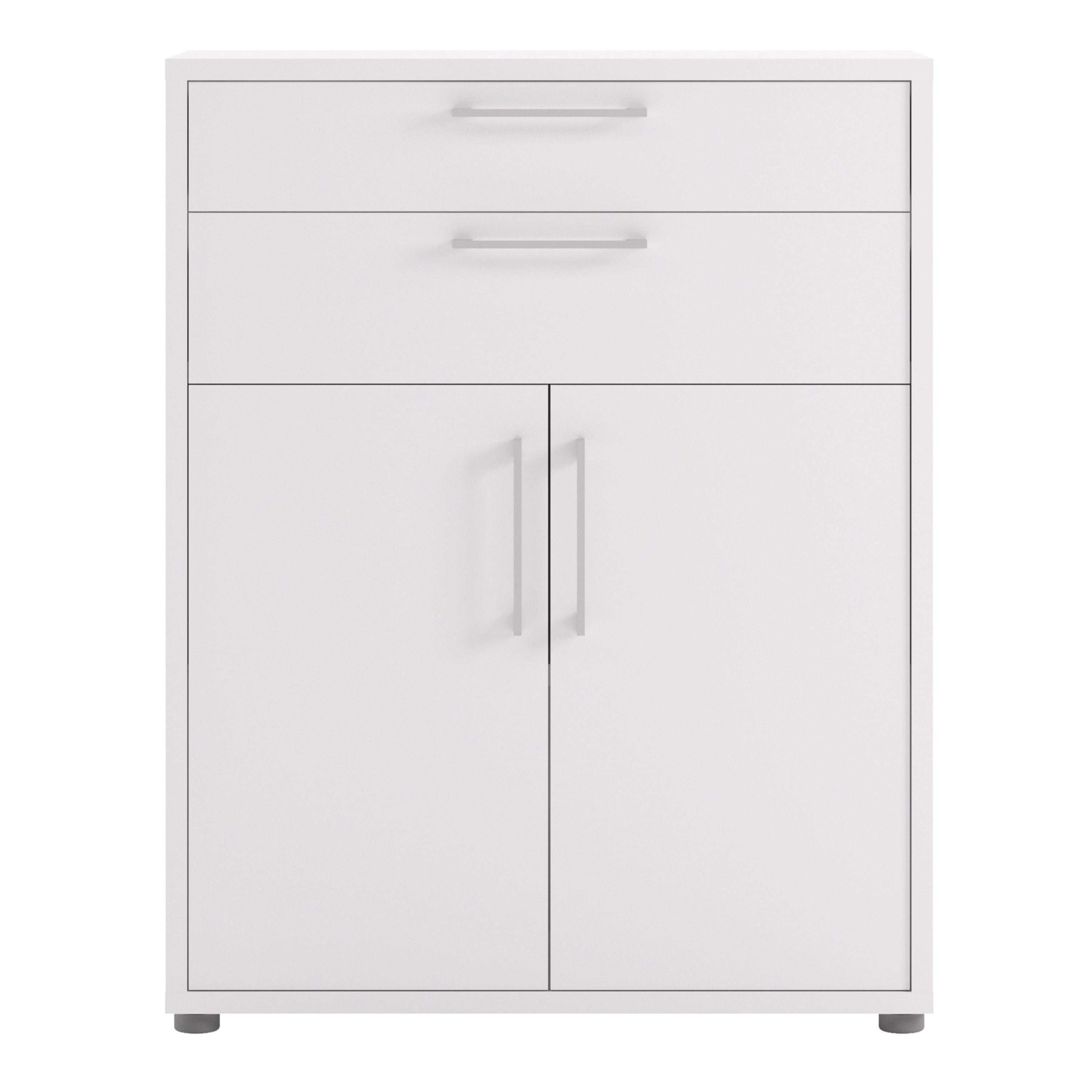 Prima Bookcase 1 Shelf with 2 Drawers 2 Doors in White - image 2