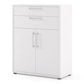 Prima Bookcase 1 Shelf with 2 Drawers 2 Doors in White - image 3