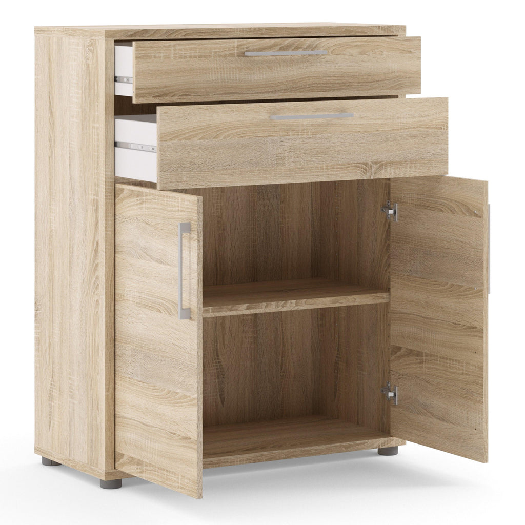 Prima Bookcase 1 Shelf with 2 Drawers 2 Doors in Oak - image 4