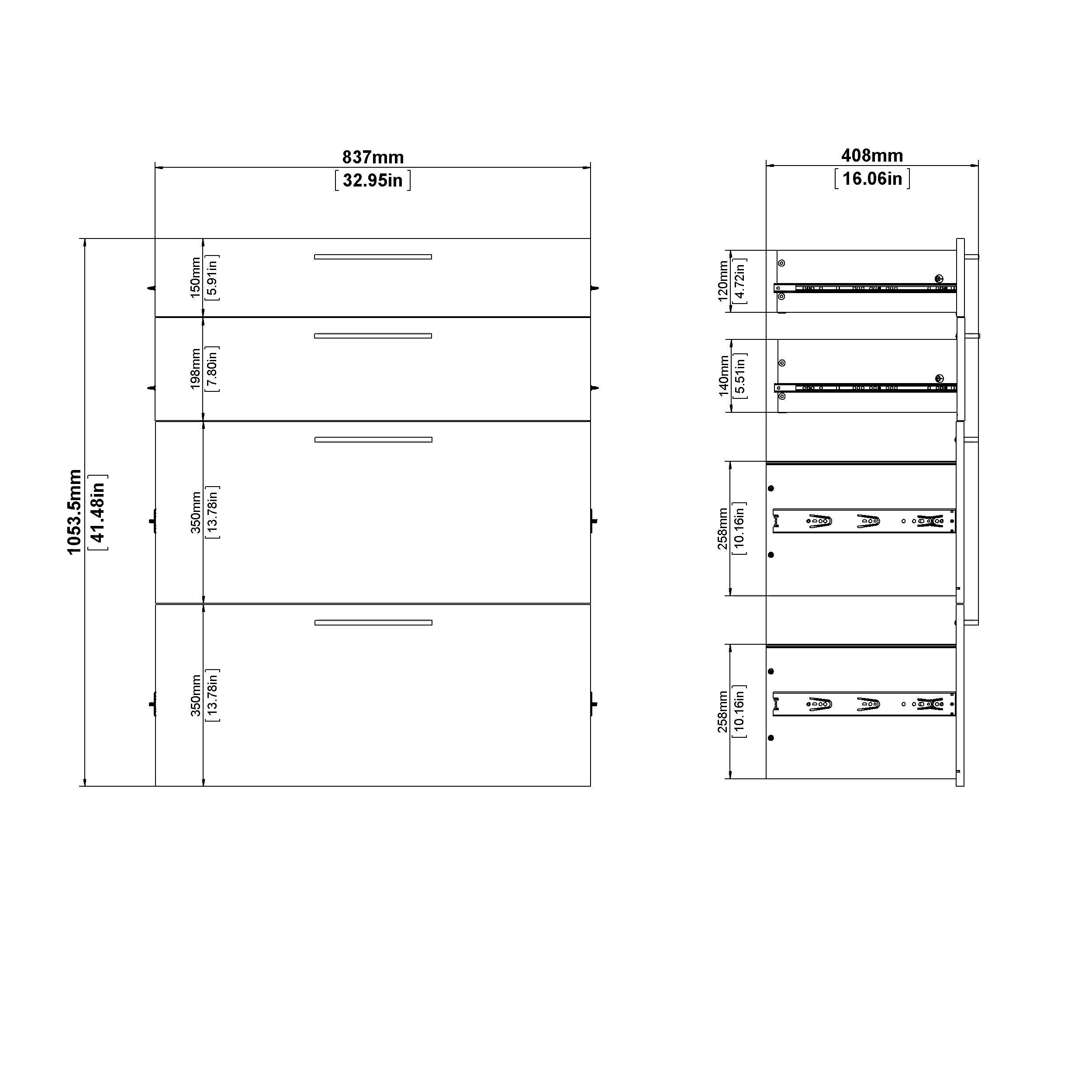 Prima Office Storage with 2 Drawers 2 File Drawers in Oak - image 11